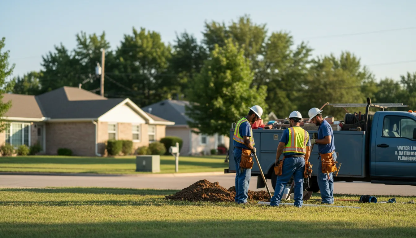 Residential water line and bathroom plumbing service in Wellington, KS